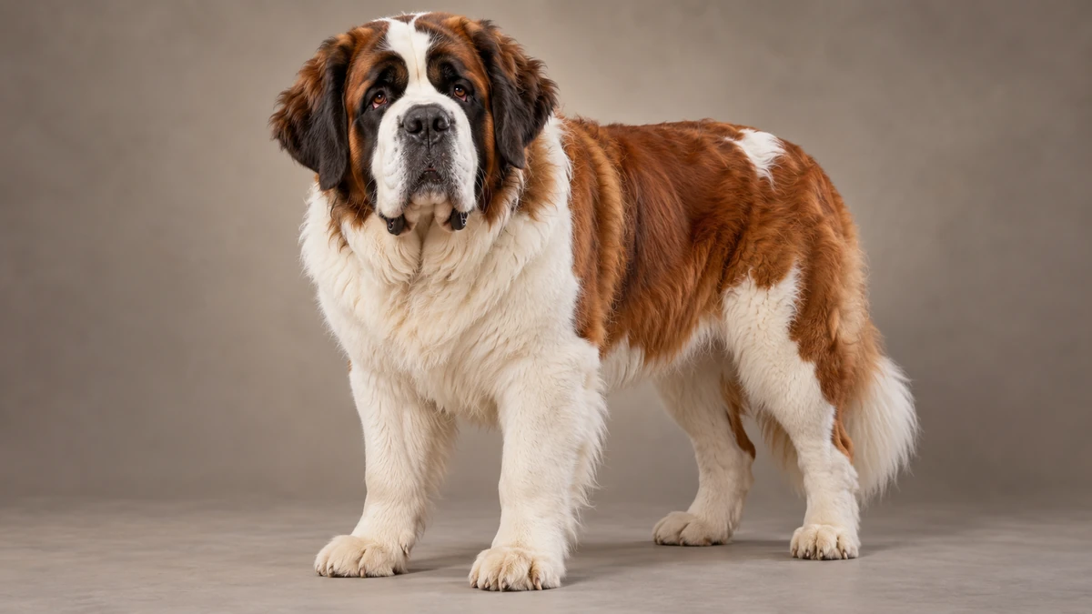 Saint Bernard köpek — beyaz + kızıl plaj (klasik) renk